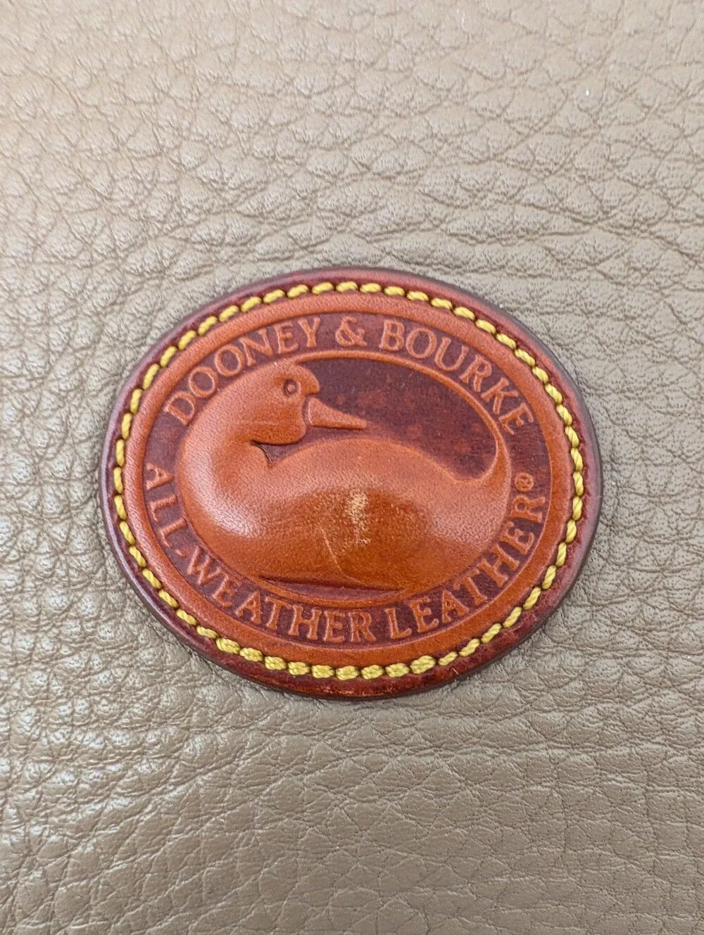 Vintage Dooney & Bourke All-Weather Leather Satchel Tan & Brown Bag